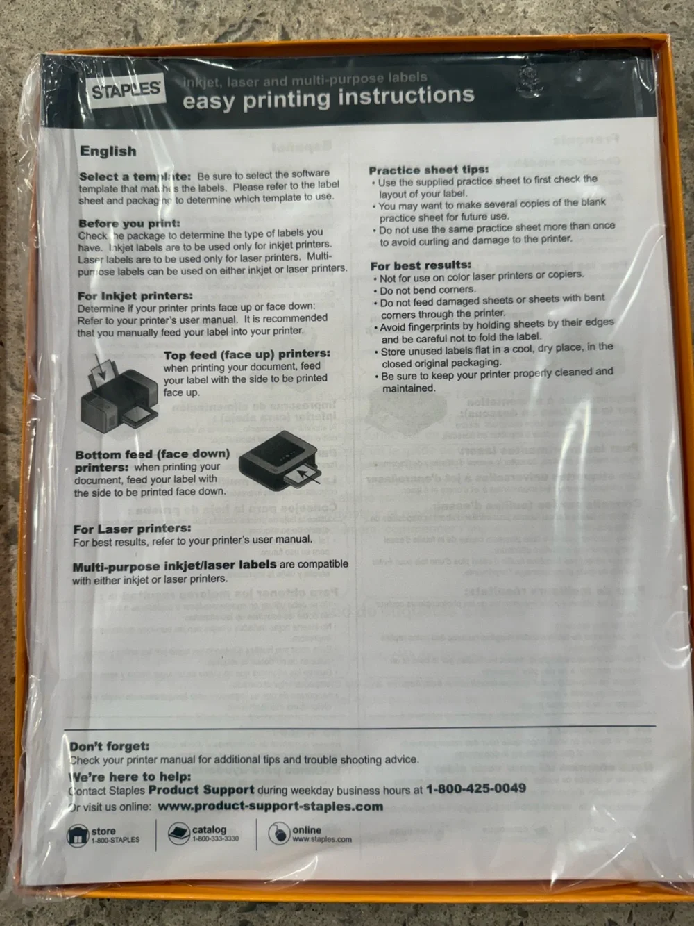 Staples laser inkjet